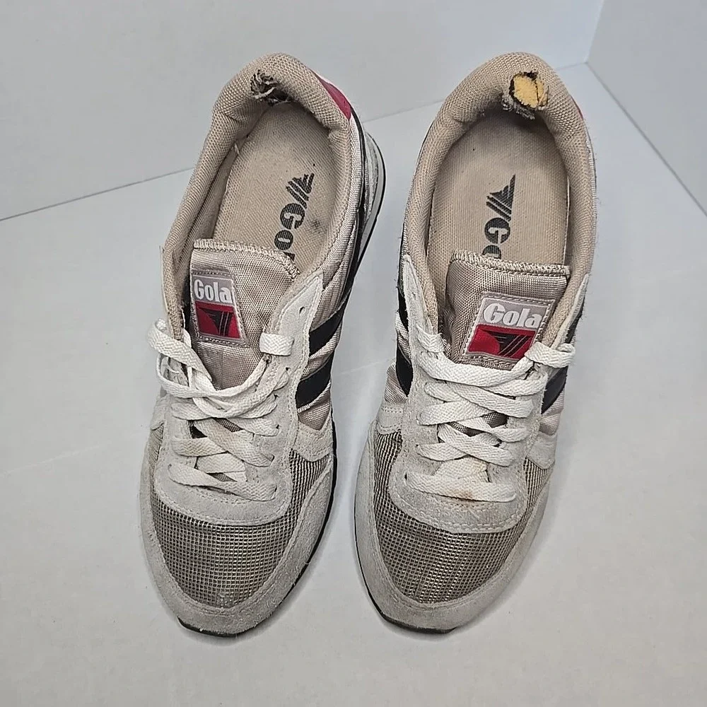 Gola Daytona CMA592 Mens Size 8 Sneakers Grey Black Red Suede Mesh Textile Shoes